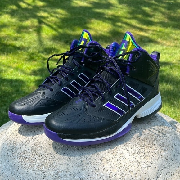 Dwight Howard D Light Basketball Sneakers Purple and Black w/ Iridescent Tongue - Picture 1 of 10